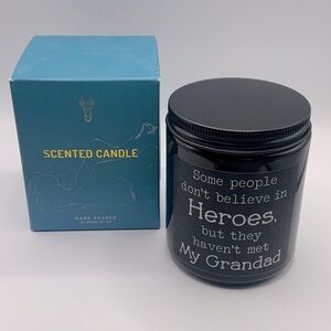 Soy Wax Candle Black Cedarwood & Juniper Scented with Quote about Grandad